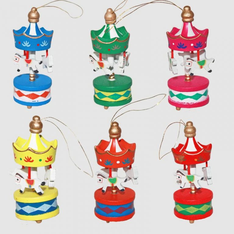 Christmas Carousel Ornament 6Pcs
