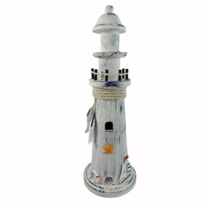 14" Wood Lighthouse with Sailboat